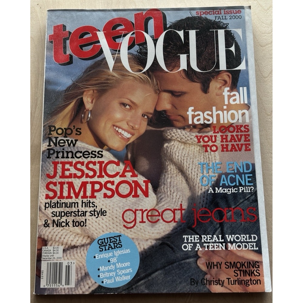 Vtg Teen Vogue Magazine Premiere Issue Fall 2000 Jessica Simpson No Label
